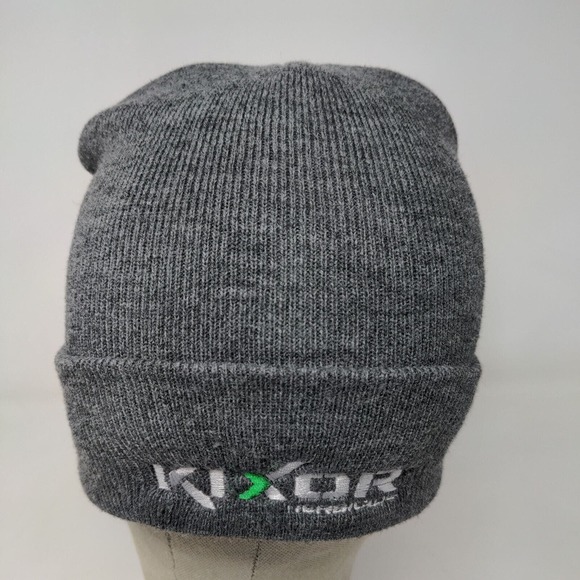 Kixor Herbicide Men's Knit Beanie Hat Cap Gray 100% Acrylic Embroidered Logo - Picture 3 of 11